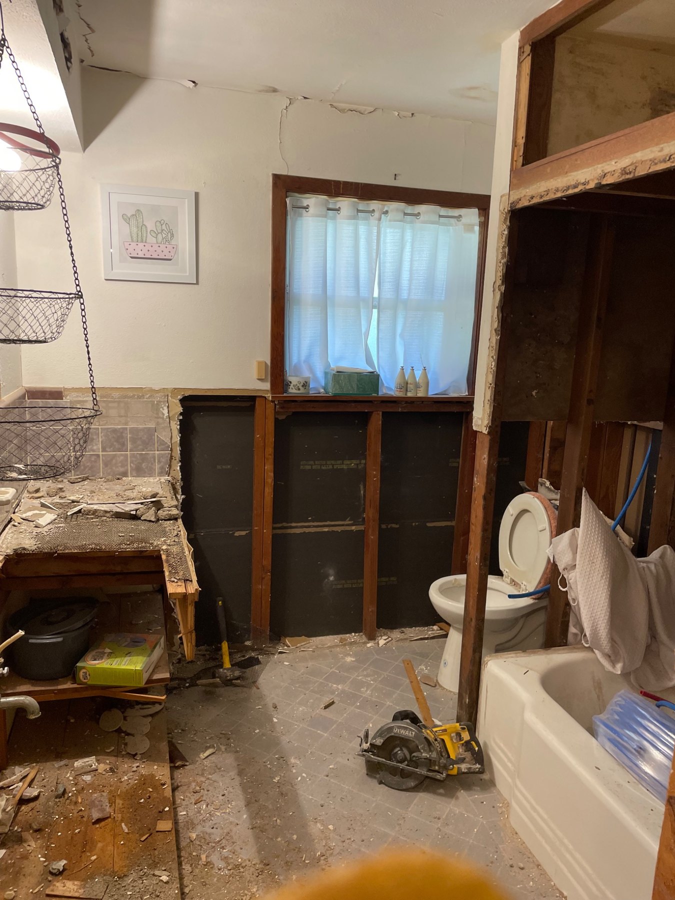 Bathroom during demolition before remodeling