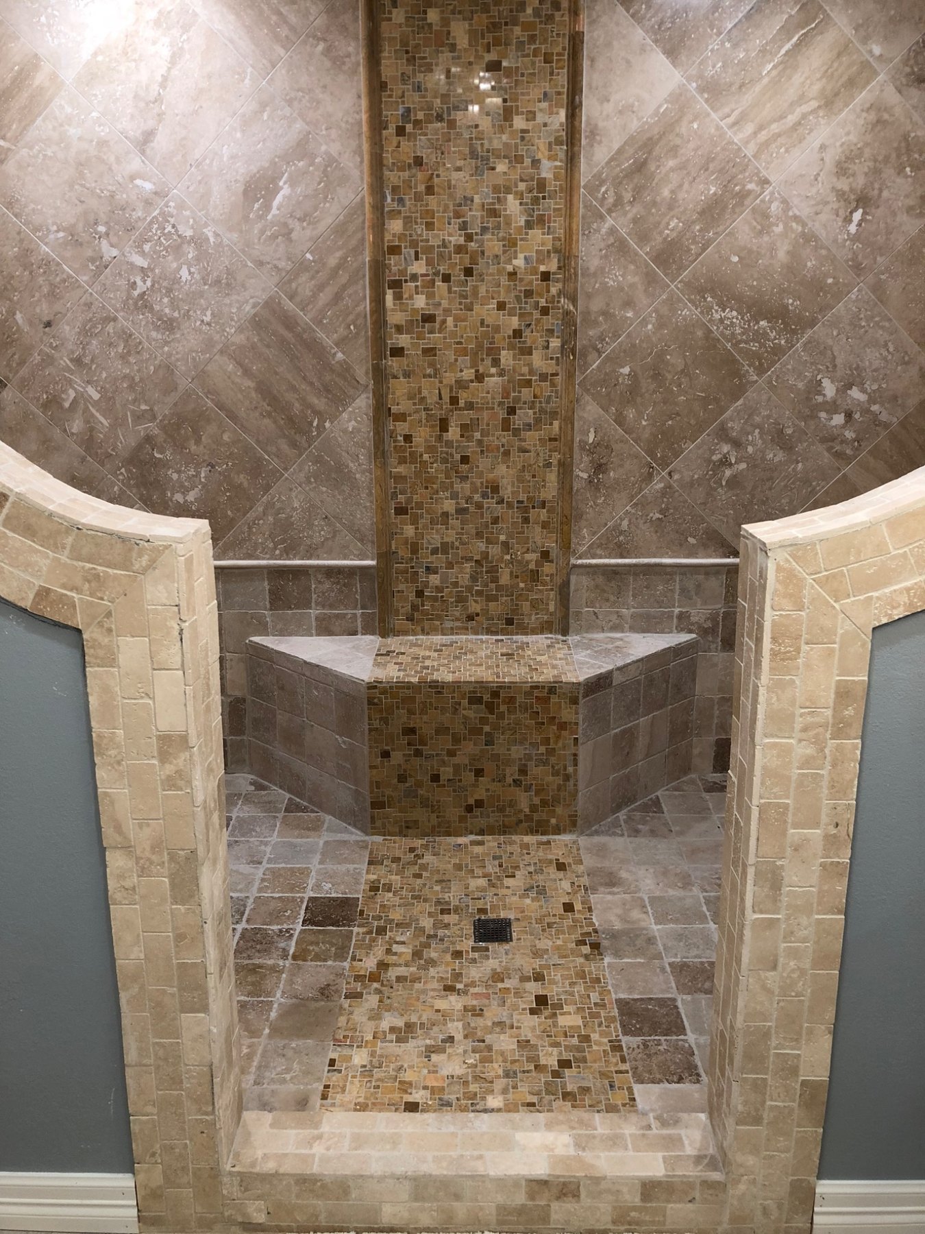 Traditional custom tiled shower
